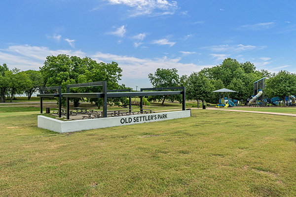 A covered picnic area labeled 